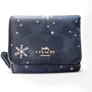 Coach Dark Blue Wallet with Star Pattern